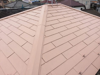 遮熱塗料サーモアイSiのクールビンテージローズで屋根塗装！